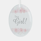 Mädchen Blumendusche Botanische Windel Ornament Aus Glas (Vorderseite links)