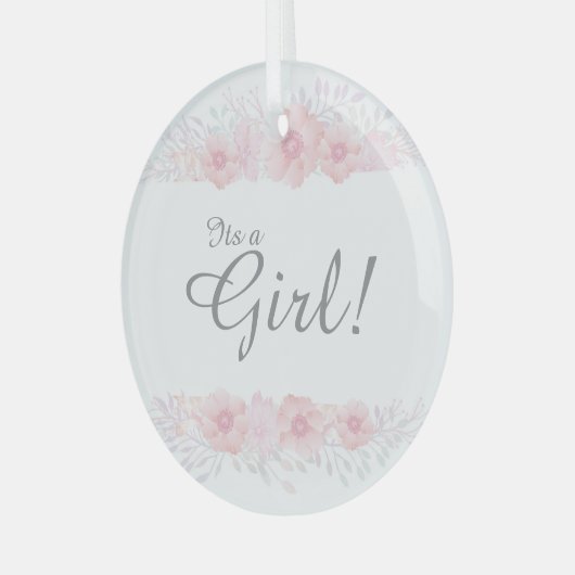 Mädchen Blumendusche Botanische Windel Ornament Aus Glas (Vorderseite links)