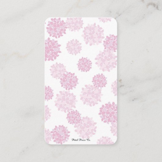 Mädchen Blumendusche Botanische Windel Telefonnummerkarte (Rückseite)