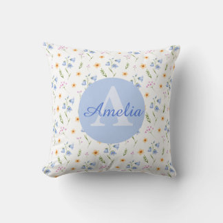 Mädchen Blumenmuster Monogramm Name Kinderkissen Kissen