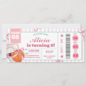 Mädchen Bogen Basketball Geburtstagsticket Einladu (Vorderseite)