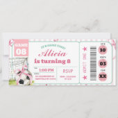 Mädchen Bogen Fußball Geburtstagsticket Einladung (Vorderseite)