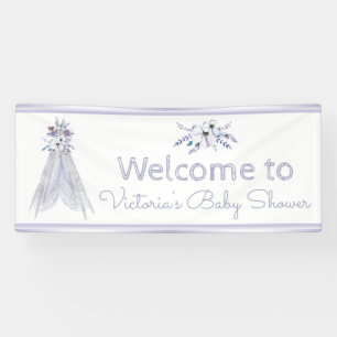 Mädchen Boho-Stammeszelt-Babyshower- Banner