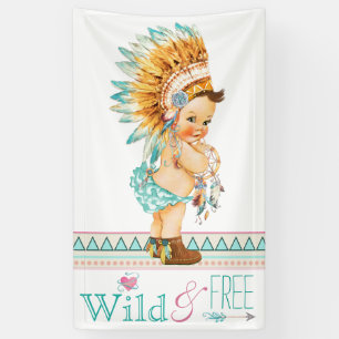 Mädchen Boho Tribal Baby Shower Banner