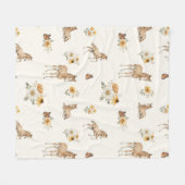 Mädchen Boho Wildblumen Pferd- und Schmetterlingsm Fleecedecke (Vorderseite (Horizontal))