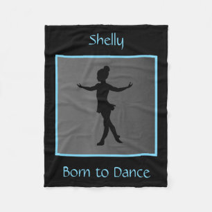 Mädchen "Born to Dance" schwarze Fleece-Decke mit Fleecedecke