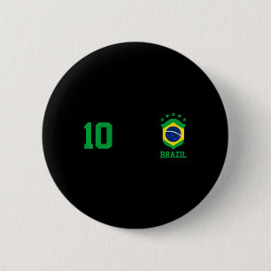 Mädchen Brasilien-Flagge Brasilianischer Stolz Fuß Button