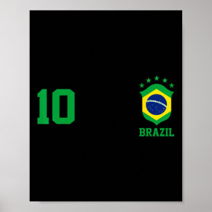 Mädchen Brasilien-Flagge Brasilianischer Stolz Fuß Poster