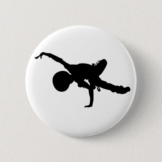 Mädchen-Bruch-Tänzer-Silhouette-Knopf-Abzeichen Button (Vorderseite)
