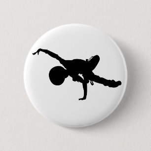 Mädchen-Bruch-Tänzer-Silhouette-Knopf-Abzeichen Button
