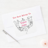 Mädchen Buchzeichen. Dieses Buch gehört zum Namen Quadratischer Aufkleber (Umschlag)