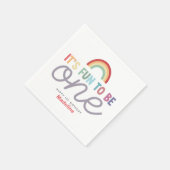Mädchen Buntes Spaß, um ein Regenbogen 1. Geburtst Serviette (Ecke)