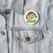 Mädchen-bürstende Zähne Button (Beispiel)