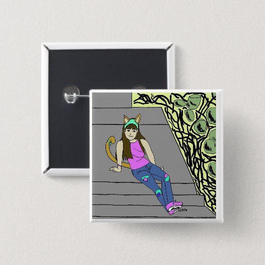 Mädchen Button (Vorne & Hinten)