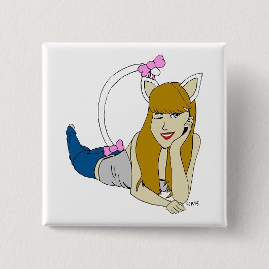 Mädchen Button (Vorderseite)