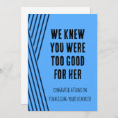 Mädchen, Bye, Blue Scheidungskarte Einladung (Vorne/Hinten)