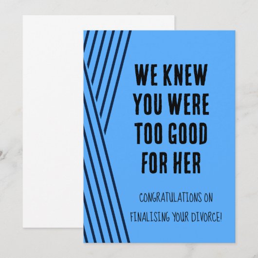 Mädchen, Bye, Blue Scheidungskarte Einladung (Vorne/Hinten)