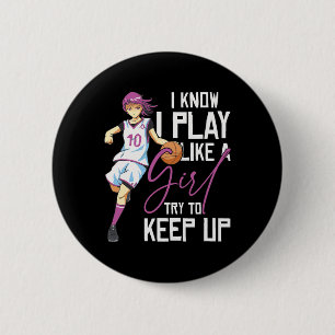 Mädchen Bysketbyll ich weiß, ich spiele wie ein Mä Button