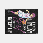 Mädchen Bysketbyll ich weiß, ich spiele wie ein Mä Fleecedecke (Vorderseite (Horizontal))