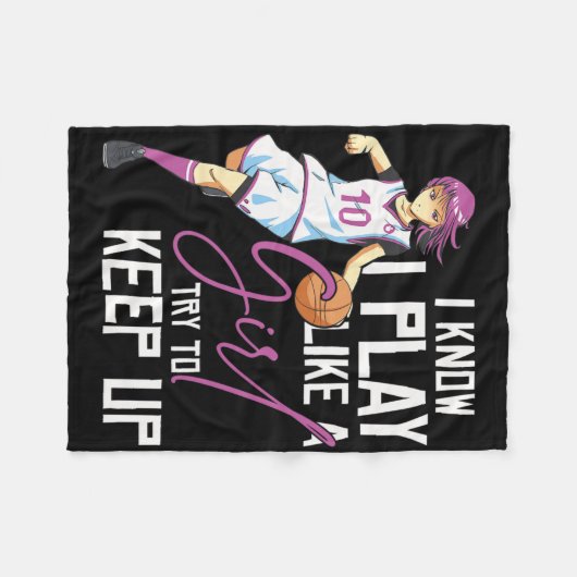 Mädchen Bysketbyll ich weiß, ich spiele wie ein Mä Fleecedecke (Vorderseite (Horizontal))