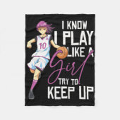 Mädchen Bysketbyll ich weiß, ich spiele wie ein Mä Fleecedecke (Vorderseite)