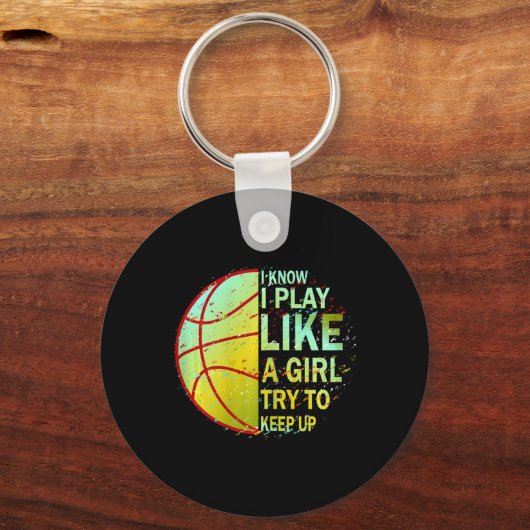 Mädchen Bysketbyll ich weiß, ich spiele wie ein Mä Schlüsselanhänger (Vorderseite)