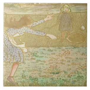 Mädchen Camille Pissarros , die Tennis, von Fliese