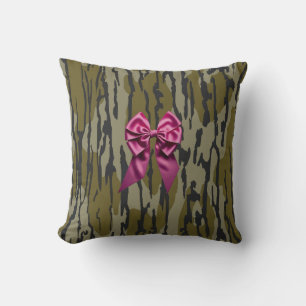 Mädchen Camo Rosa Schleifen-Bow-Boden Lands Camo Kissen