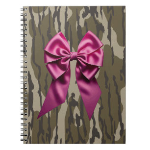 Mädchen Camo Rosa Schleifen-Bow-Boden Lands Camo Notizblock