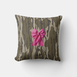 Mädchen Camo Rosa Schleifen-Bow-Bottom Lands Camo Kissen