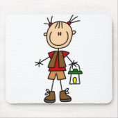 Mädchen-Camper mit Laterne Mousepad (Vorne)