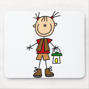 Mädchen-Camper mit Laterne Mousepad