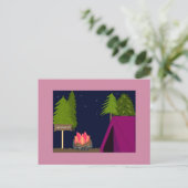 Mädchen-Camping-Ausflug Postkarte (Stehend Vorderseite)