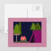 Mädchen-Camping-Ausflug Postkarte (Vorne/Hinten)