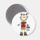 Mädchen Camping Magnet (Vorderseite/Rückseite)