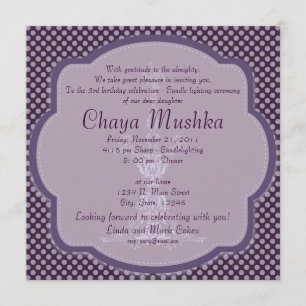 Mädchen Candlelighting Zeremonie Einladung