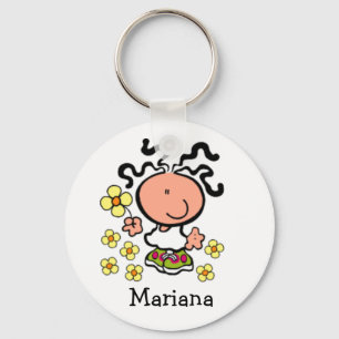 Mädchen-Cartoon-Name Schlüsselanhänger