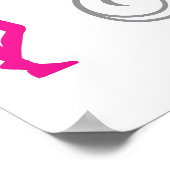 Mädchen Cheerleader Typografie in Schwarz und Rosa Poster (Ecke)