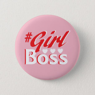 Mädchen-Chef-Knopf Button