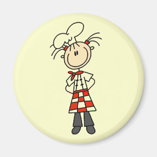 Mädchen-Chef Stickfigur T-Shirts und Geschenke Magnet