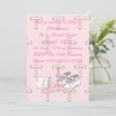 Mädchen Christening Wish Einladung (Stehend Vorderseite)