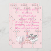 Mädchen Christening Wish Einladung (Vorne/Hinten)