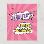 Mädchen-Comic-Superhelden-Baby-Duschwünsche (Rückseite)