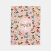 Mädchen Cool Pink Superhero Kinder Fleecedecke (Vorderseite)