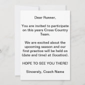 Mädchen-Cross Country-Einladung Einladung (Rückseite)