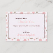 Mädchen danke dir Notiz Begleitkarte (Rückseite)