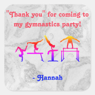 Mädchen "Danke" Gymnastik Party Stickers