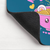 Mädchen, das Anime-Ramen-Grafik liebt Mousepad (Ecke)