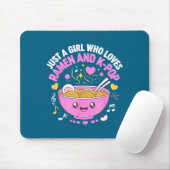Mädchen, das Anime-Ramen-Grafik liebt Mousepad (Mit Mouse)