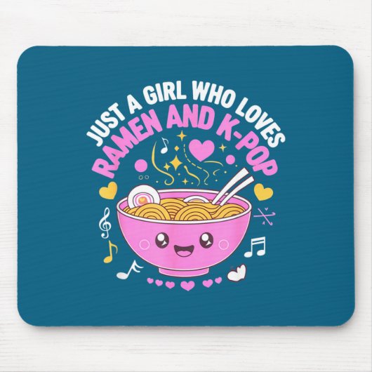 Mädchen, das Anime-Ramen-Grafik liebt Mousepad (Vorne)